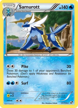 Samurott (31) 031 [Black and White]  - Holofoil