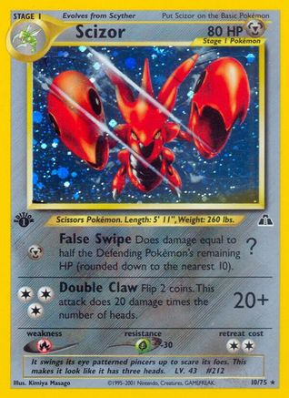 Scizor (10) 010/75 [Neo Discovery]  - 1st Edition Holofoil