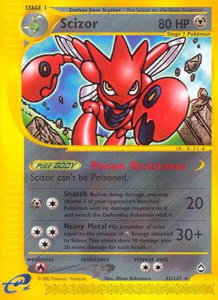 Scizor 032 [Aquapolis]  - Reverse Holofoil
