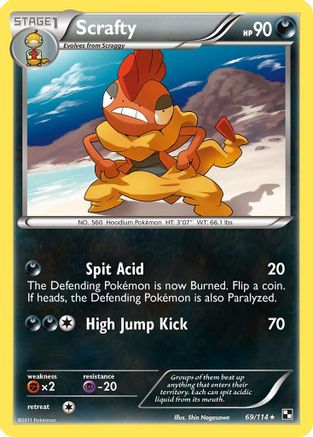 Scrafty 069 [Black and White]  - Reverse Holofoil