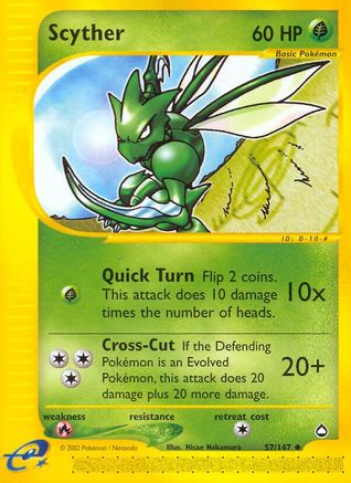 Scyther (57) 057 [Aquapolis]  - Reverse Holofoil