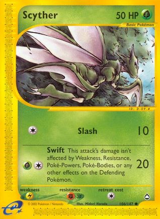 Scyther (106) 106/147 [Aquapolis]  - Reverse Holofoil