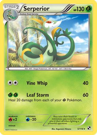 Serperior (5) 005 [Black and White]  - Reverse Holofoil