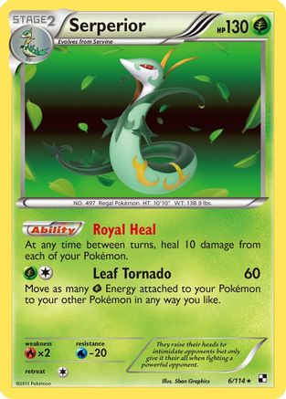 Serperior (6) 006/114 [Black and White]  - Holofoil