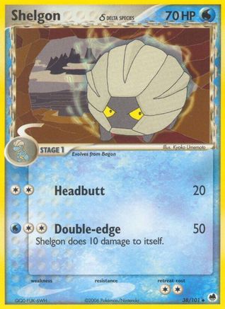 Shelgon (Delta Species) 038 [Dragon Frontiers]  - Reverse Holofoil