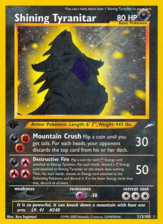 Shining Tyranitar 113 [Neo Destiny]  - 1st Edition Holofoil