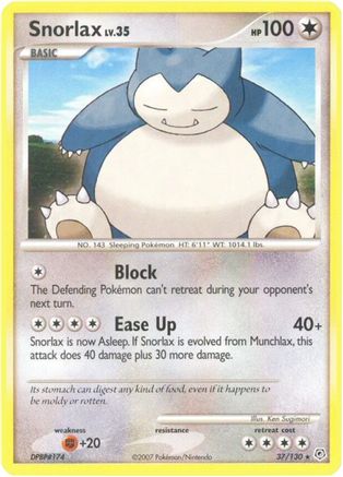 Snorlax 037/130 [Diamond and Pearl]  - Reverse Holofoil