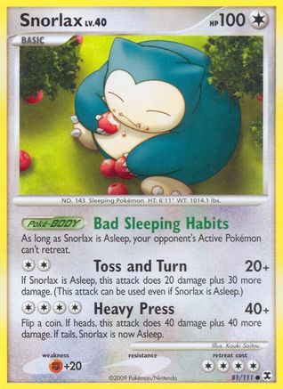 Snorlax (81) 081/111 [Rising Rivals]  - Reverse Holofoil