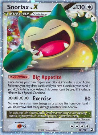 Snorlax Lv.X 111 [Rising Rivals]  - Holofoil