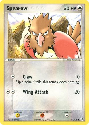 Spearow 081/112 [FireRed & LeafGreen]  - Reverse Holofoil