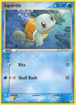 Squirtle 063/100 [Crystal Guardians]  - Reverse Holofoil