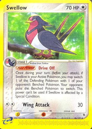 Swellow 046/109 [Ruby and Sapphire]  - Reverse Holofoil