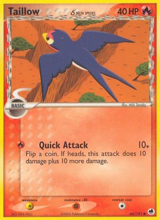 Taillow (Delta Species) 066/101 [Dragon Frontiers]  - Reverse Holofoil