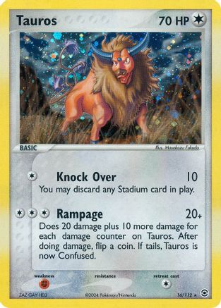 Tauros 016 [FireRed & LeafGreen]  - Reverse Holofoil