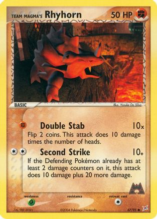 Team Magma's Rhyhorn 067/95 [Team Magma vs Team Aqua]  - Reverse Holofoil