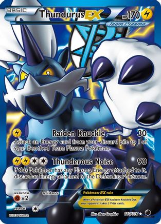 Thundurus EX (Team Plasma) (110 Full Art) 110 [Plasma Freeze]  - Holofoil