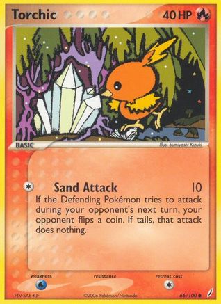 Torchic 066/100 [Crystal Guardians]  - Reverse Holofoil
