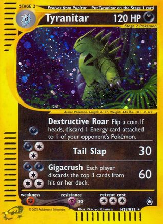 Tyranitar (H28) H28 [Aquapolis]  - Holofoil