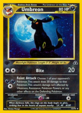 Umbreon (13) 013/75 [Neo Discovery]  - 1st Edition Holofoil