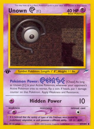 Unown [C] 057/105 [Neo Destiny]  - 1st Edition
