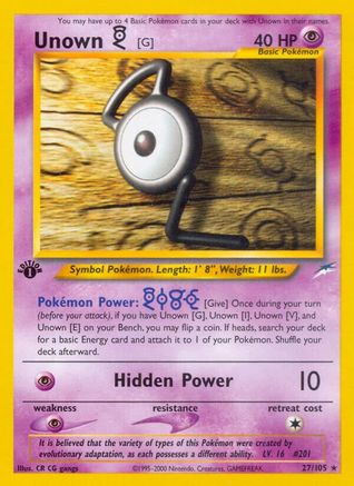 Unown [G] 027 [Neo Destiny]  - 1st Edition