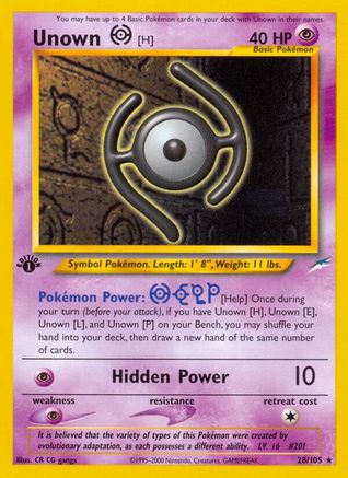 Unown [H] 028 [Neo Destiny]  - 1st Edition