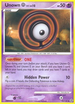 Unown [O] 070 [Secret Wonders]  - Reverse Holofoil