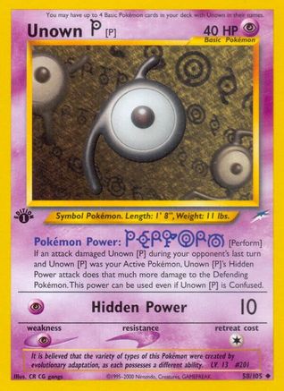 Unown [P] 058/105 [Neo Destiny]  - 1st Edition
