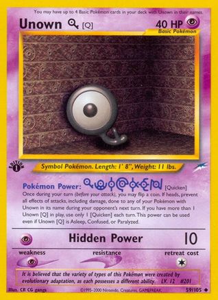Unown [Q] 059/105 [Neo Destiny]  - 1st Edition