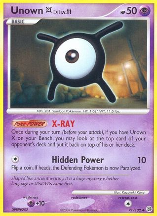 Unown [X] 071 [Secret Wonders]  - Reverse Holofoil