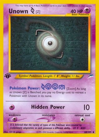 Unown [Z] 060/105 [Neo Destiny]  - 1st Edition