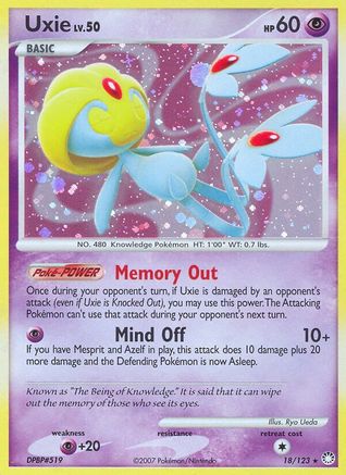 Uxie 018/123 [Mysterious Treasures]  - Reverse Holofoil