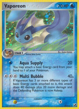 Vaporeon 019 [Unseen Forces]  - Reverse Holofoil