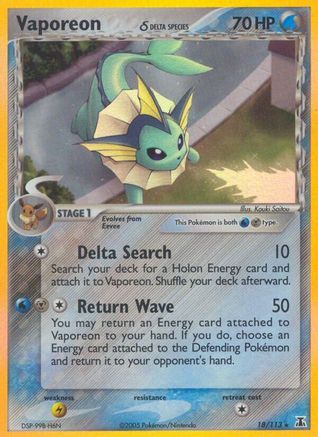 Vaporeon (Delta Species) 018 [Delta Species]  - Reverse Holofoil