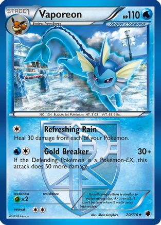 Vaporeon (Team Plasma) 020/116 [Plasma Freeze]  - Reverse Holofoil