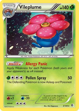 Vileplume 003 [Boundaries Crossed]  - Reverse Holofoil