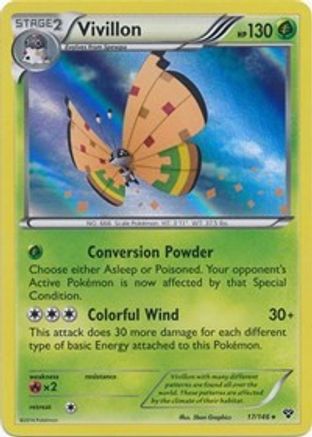 Vivillon (High Plains [Orange]) 017 [XY Base Set]  - Reverse Holofoil