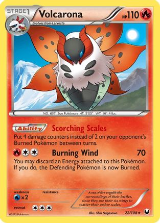 Volcarona 022/108 [Dark Explorers]  - Reverse Holofoil