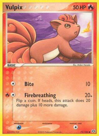 Vulpix 072 [Emerald]  - Reverse Holofoil