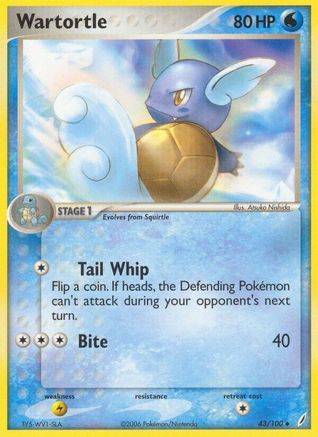 Wartortle 043/100 [Crystal Guardians]  - Reverse Holofoil