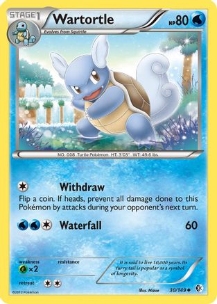 Wartortle 030/149 [Boundaries Crossed]  - Reverse Holofoil