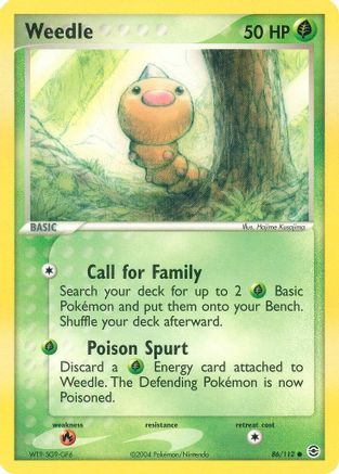 Weedle 086/112 [FireRed & LeafGreen]  - Reverse Holofoil