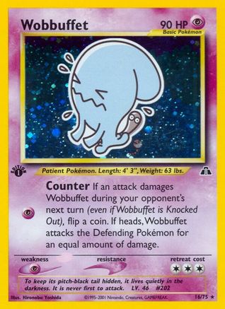 Wobbuffet (16) 016/75 [Neo Discovery]  - 1st Edition Holofoil