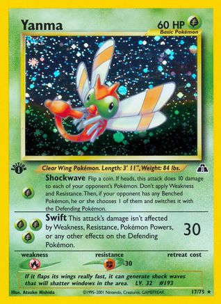 Yanma (17) 017/75 [Neo Discovery]  - 1st Edition Holofoil