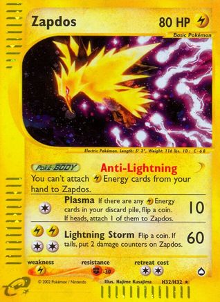 Zapdos (H32) H32 [Aquapolis]  - Holofoil