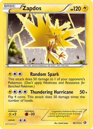 Zapdos 046/113 [Legendary Treasures]  - Reverse Holofoil