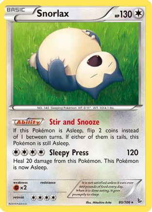 Snorlax 080/106 [XY  Flashfire]  - Reverse Holofoil