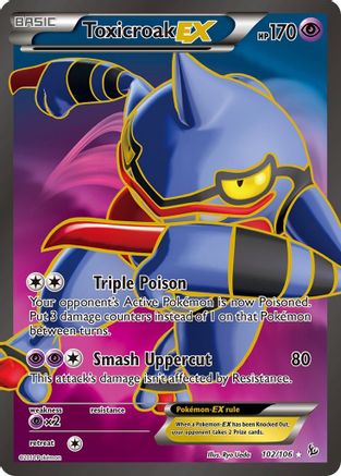 Toxicroak EX (102 Full Art) 102 [XY  Flashfire]  - Holofoil