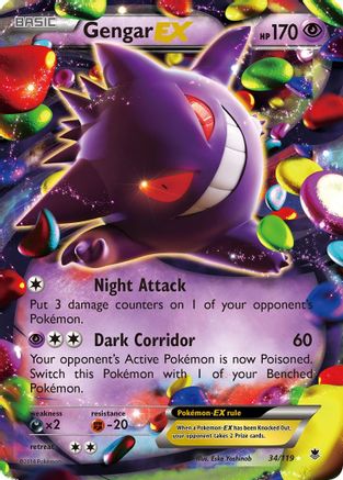 Gengar EX 034/119 [XY  Phantom Forces]  - Holofoil