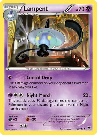 Lampent 042/119 [XY  Phantom Forces]  - Reverse Holofoil